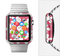 The Hanging White Vector Floral Over Red Full-Body Skin Set for the Apple Watch