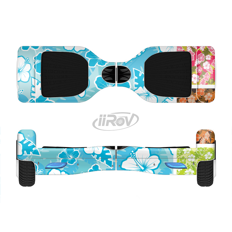 The Hawaiian Floral Pattern V4 Full-Body Skin Set for the Smart Drifting SuperCharged iiRov HoverBoard