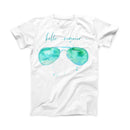 The Hello Summer Sunglasses ink-Fuzed Front Spot Graphic Unisex Soft-Fitted Tee Shirt