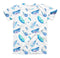 The Hipster Feather Pattern ink-Fuzed Unisex All Over Full-Printed Fitted Tee Shirt