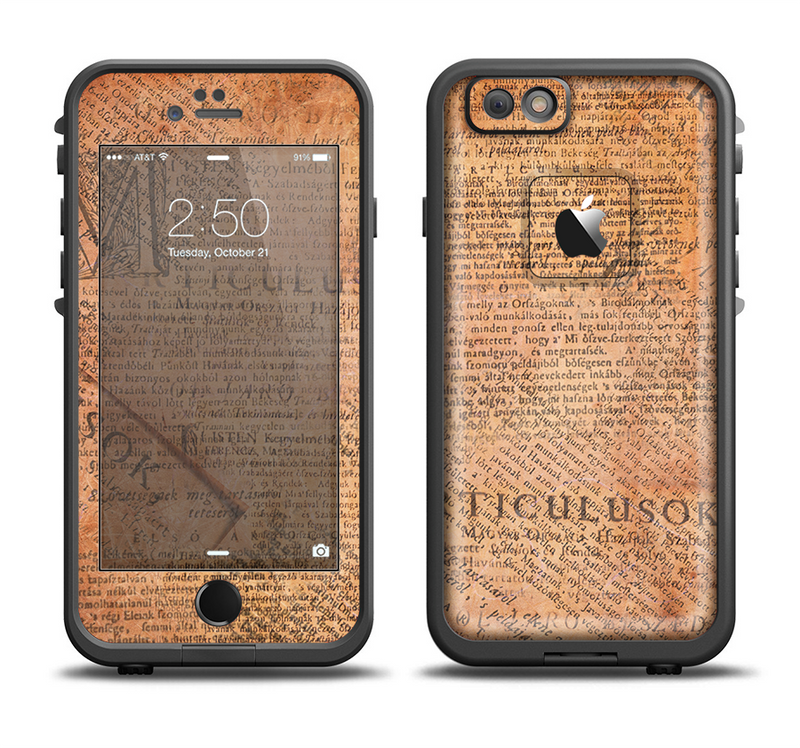 The Historical Word Overlay Apple iPhone 6/6s LifeProof Fre Case Skin Set