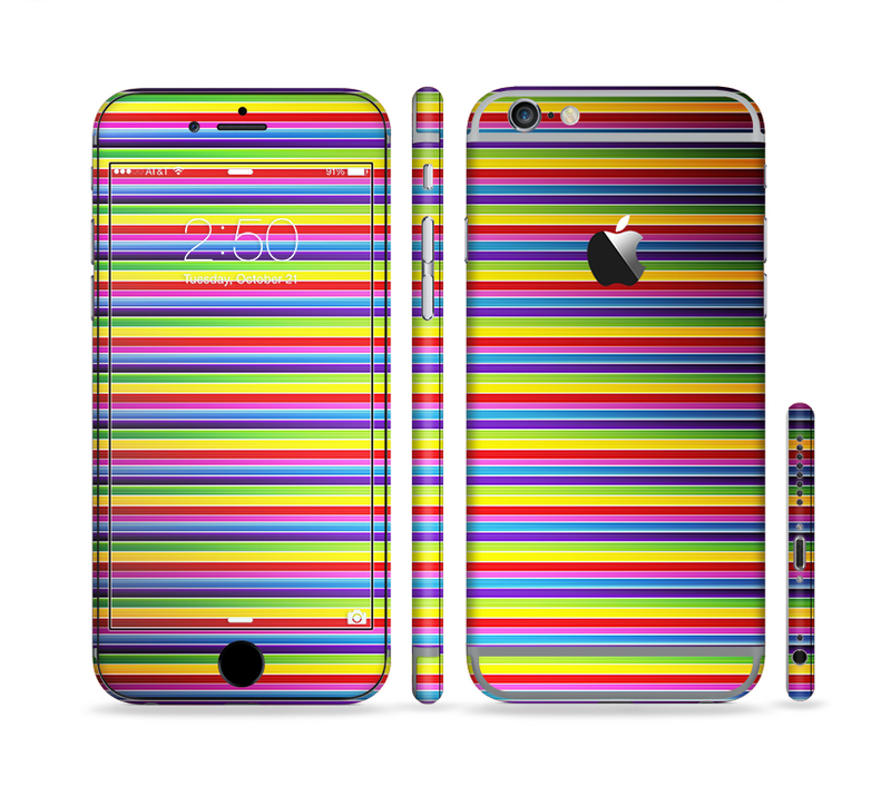 The Horizontal Multicolored Stripes Sectioned Skin Series for the Apple iPhone 6/6s Plus