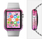 The Hot Pink Striped Cheetah Print Full-Body Skin Set for the Apple Watch