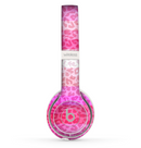 The Hot Pink Striped Cheetah Print Skin Set for the Beats by Dre Solo 2 Wireless Headphones