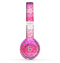 The Hot Pink Striped Cheetah Print Skin Set for the Beats by Dre Solo 2 Wireless Headphones