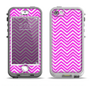 The Hot Pink Thin Sharp Chevron Apple iPhone 5-5s LifeProof Nuud Case Skin Set