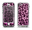 The Hot Pink Vector Leopard Print Apple iPhone 5-5s LifeProof Nuud Case Skin Set