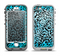 The Hot Teal Cheetah Animal Print Apple iPhone 5-5s LifeProof Nuud Case Skin Set