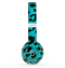 The Hot Teal Vector Leopard Print Skin Set for the Beats by Dre Solo 2 Wireless Headphones