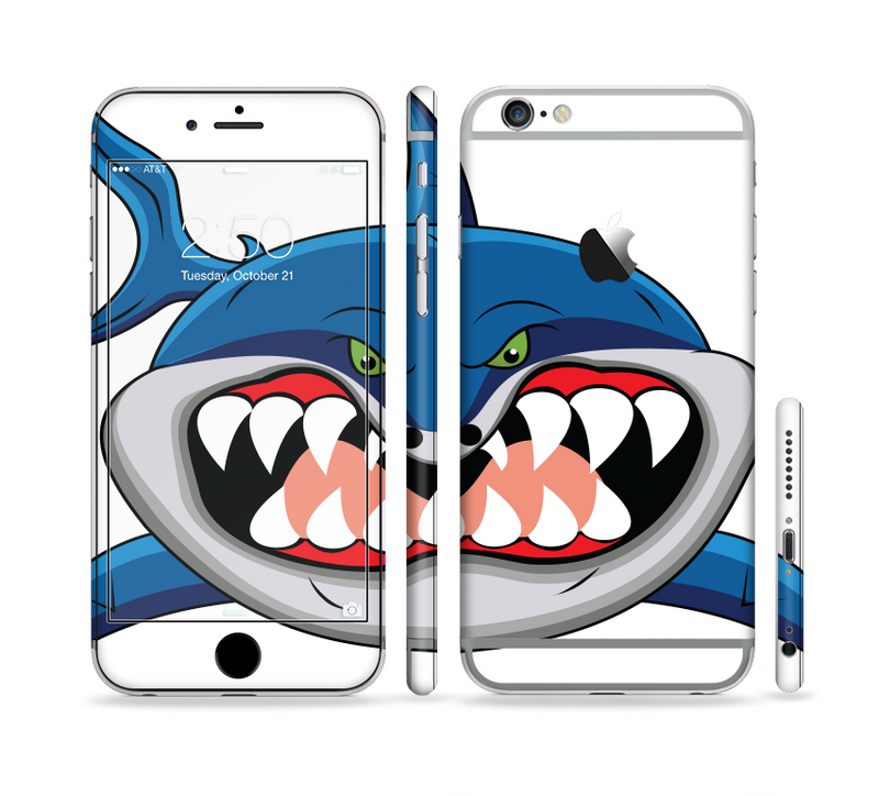 The Hungry Cartoon Shark Sectioned Skin Series for the Apple iPhone 6/6s Plus