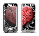 The Industrial Red Heart Apple iPhone 5-5s LifeProof Nuud Case Skin Set