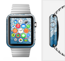 The Intricate Blue & White Snowflake Name Script Full-Body Skin Set for the Apple Watch