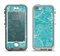 The Intricate Teal Floral Pattern Apple iPhone 5-5s LifeProof Nuud Case Skin Set