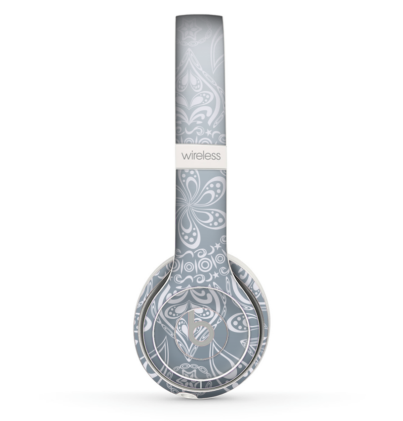 The Intricate White and Gray Vector Pattern Skin Set for the Beats by Dre Solo 2 Wireless Headphones