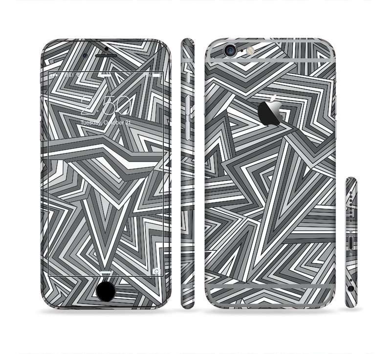 The Jagged Abstract Graytone Sectioned Skin Series for the Apple iPhone 6/6s Plus