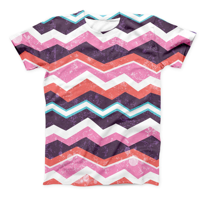 The Jagged Colorful Chevron ink-Fuzed Unisex All Over Full-Printed Fitted Tee Shirt