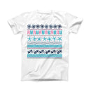 The Jumping Fish Repeating Pattern ink-Fuzed Front Spot Graphic Unisex Soft-Fitted Tee Shirt