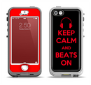 The Keep Calm & Beats On Red Apple iPhone 5-5s LifeProof Nuud Case Skin Set