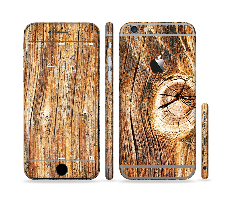 The Knobby Raw Wood Sectioned Skin Series for the Apple iPhone 6/6s Plus