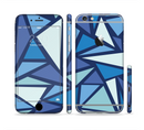 The Large Vector Shards of Blue Sectioned Skin Series for the Apple iPhone 6/6s