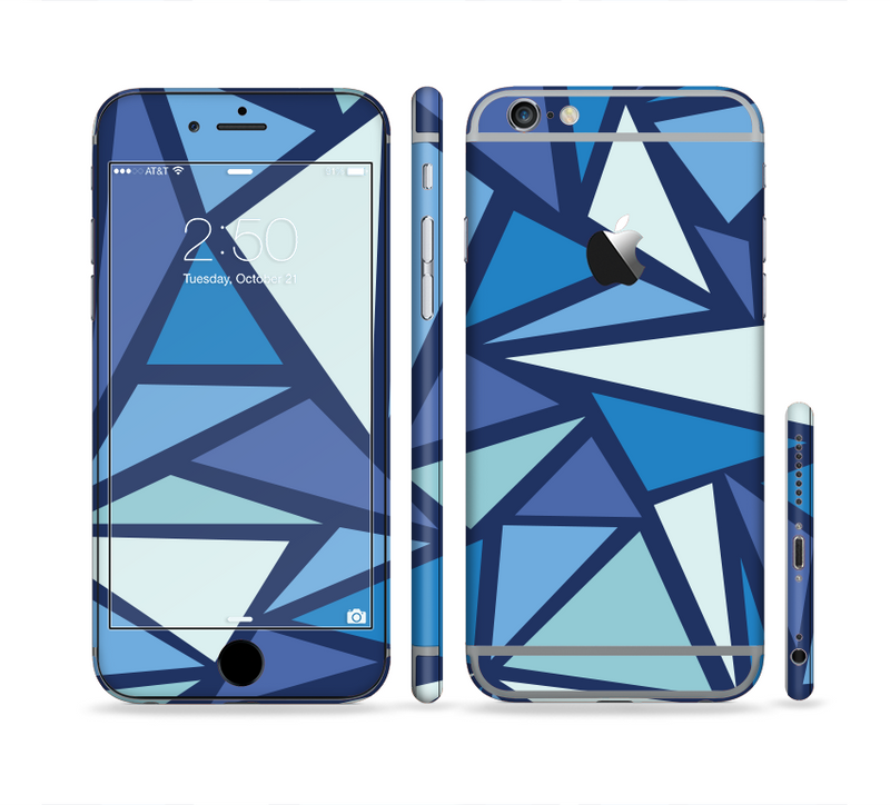 The Large Vector Shards of Blue Sectioned Skin Series for the Apple iPhone 6/6s