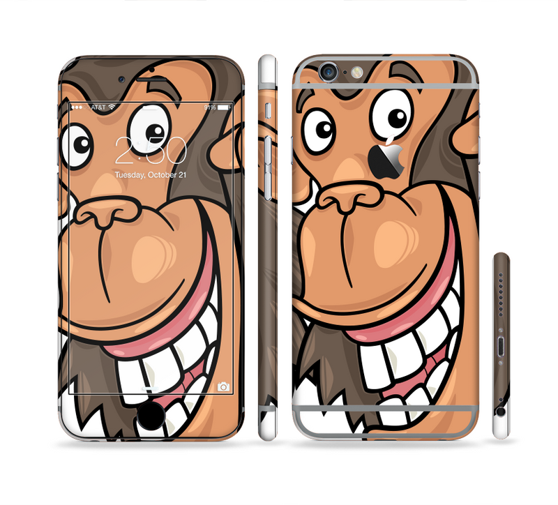 The Laughing Vector Chimp Sectioned Skin Series for the Apple iPhone 6/6s