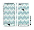 The LightTeal-Colored Chevron Pattern Sectioned Skin Series for the Apple iPhone 6/6s