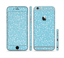 The Light Blue Blossum Twigs Sectioned Skin Series for the Apple iPhone 6/6s Plus