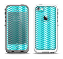 The Light Blue Thin Lined Zigzag Pattern Apple iPhone 5-5s LifeProof Fre Case Skin Set