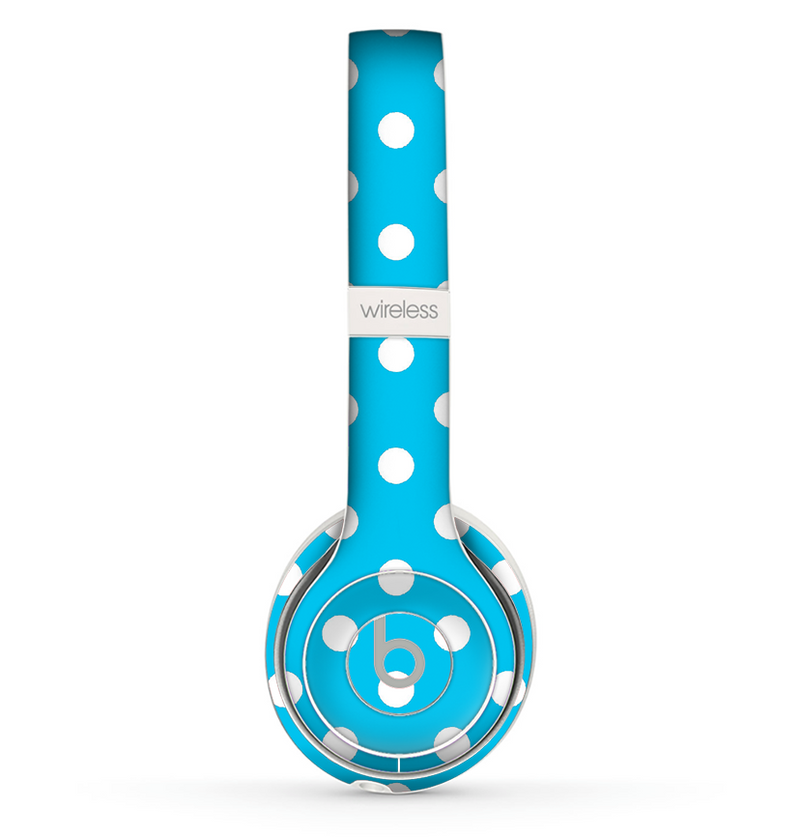 The Light Blue & White Polka Dot Skin Set for the Beats by Dre Solo 2 Wireless Headphones