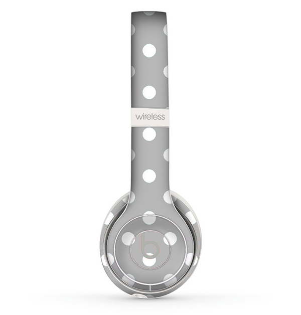 The Light Gray & White Polka Dot Skin Set for the Beats by Dre Solo 2 Wireless Headphones