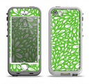 The Light Green & White Floral Sprout Apple iPhone 5-5s LifeProof Nuud Case Skin Set