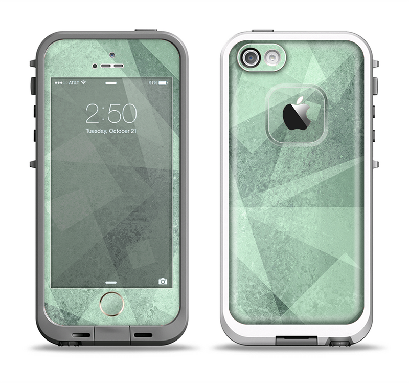 The Light Green with Translucent Shapes Apple iPhone 5-5s LifeProof Fre Case Skin Set