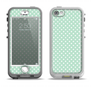 The Light Green with White Polkadots Apple iPhone 5-5s LifeProof Nuud Case Skin Set