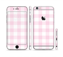 The Light Pink and White Plaid Pattern Sectioned Skin Series for the Apple iPhone 6/6s Plus