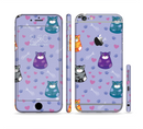 The Light Purple Fat Cats Sectioned Skin Series for the Apple iPhone 6/6s