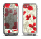 The Light Tan With Red Accented Flower Petals Apple iPhone 5-5s LifeProof Nuud Case Skin Set