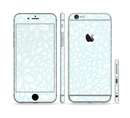 The Light Teal Blue & White Floral Sprout Sectioned Skin Series for the Apple iPhone 6/6s Plus