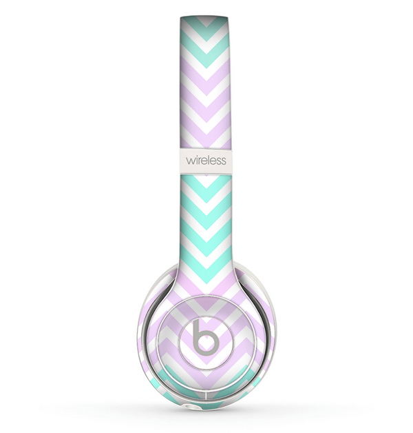 The Light Teal & Purple Sharp Chevron Skin Set for the Beats by Dre Solo 2 Wireless Headphones