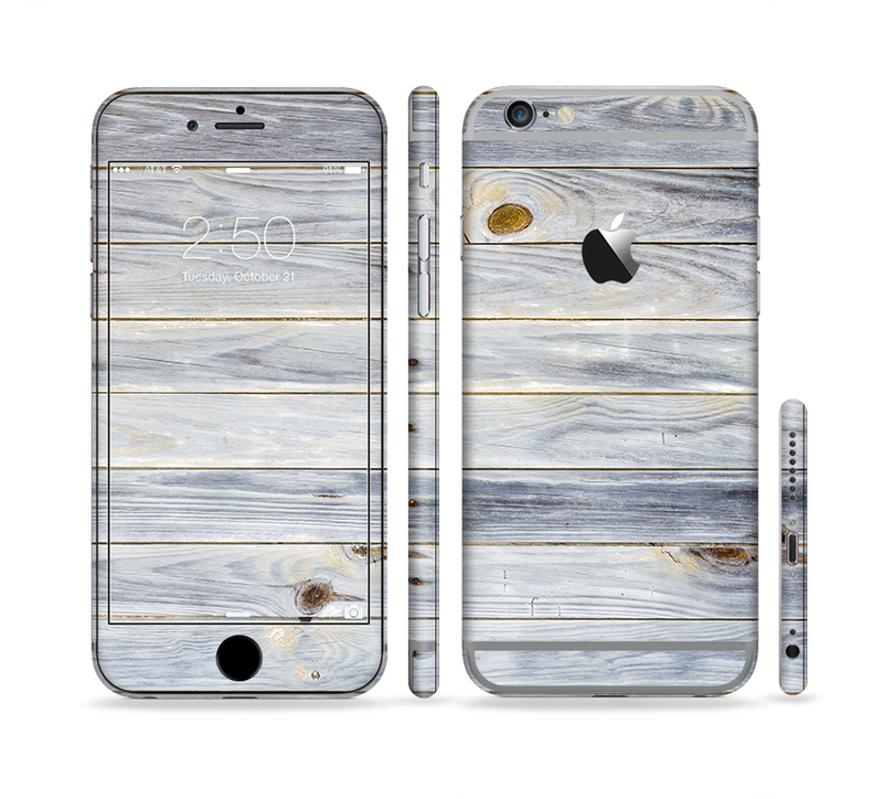 The Light Tinted Wooden Planks Sectioned Skin Series for the Apple iPhone 6/6s Plus