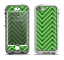 The Lime Green Black Sketch Chevron Apple iPhone 5-5s LifeProof Nuud Case Skin Set