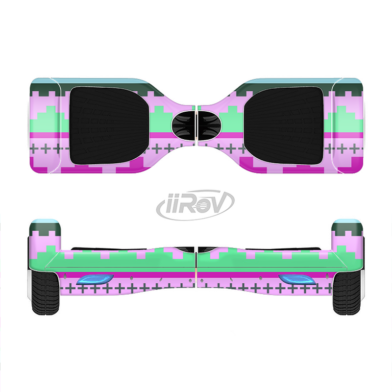 The Lime Green & Purple Tribal Ethic Geometric Pattern Full-Body Skin Set for the Smart Drifting SuperCharged iiRov HoverBoard