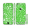 The Lime Green & White Floral Sprout Sectioned Skin Series for the Apple iPhone 6/6s Plus