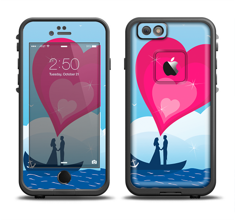 The Love-Sail Heart Trip Apple iPhone 6/6s LifeProof Fre Case Skin Set