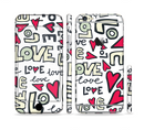 The Love and Hearts Doodle Pattern Sectioned Skin Series for the Apple iPhone 6/6s