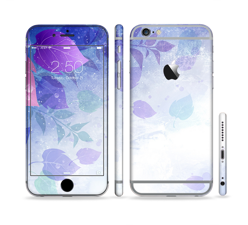 The Magical Abstract Pink & Blue Floral Sectioned Skin Series for the Apple iPhone 6/6s Plus