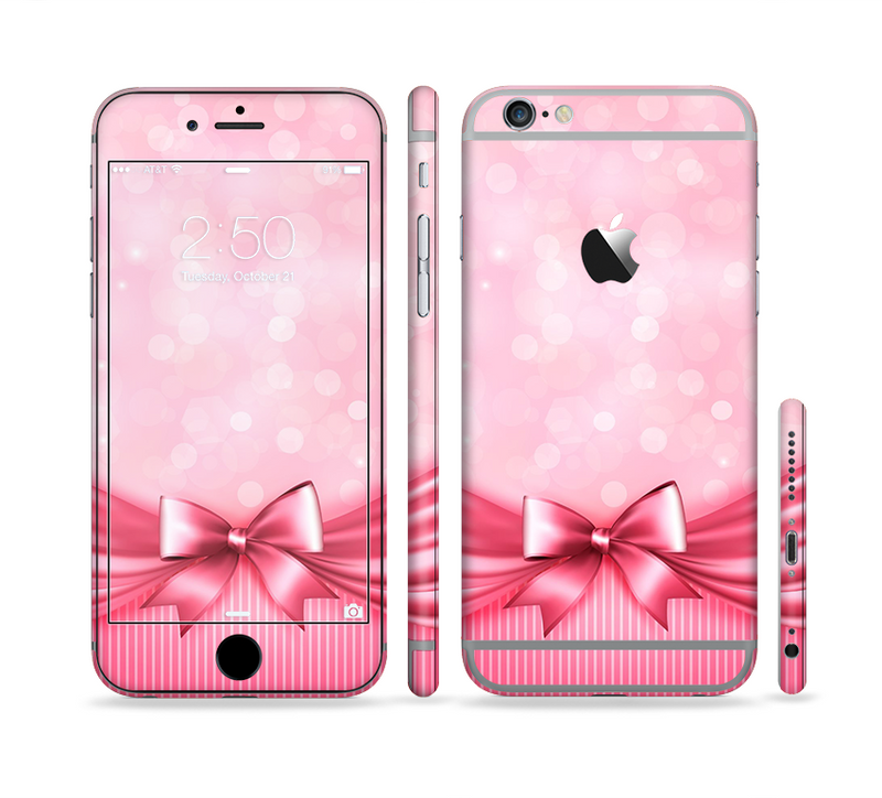 The Magical Pink Bow Sectioned Skin Series for the Apple iPhone 6/6s