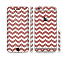 The Maroon & White Chevron Pattern Sectioned Skin Series for the Apple iPhone 6/6s Plus