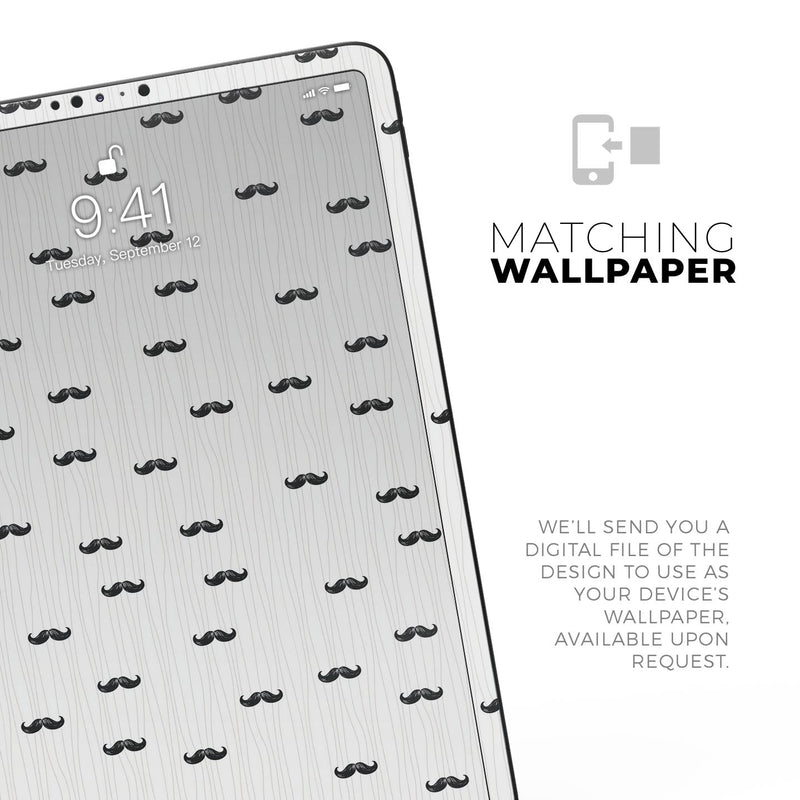 The Micro Mustache Pattern  - Full Body Skin Decal for the Apple iPad Pro 12.9", 11", 10.5", 9.7", Air or Mini (All Models Available)