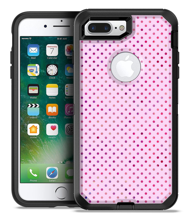 The Mint Pink Multicolored Polka Dots - iPhone 7 or 7 Plus Commuter Case Skin Kit
